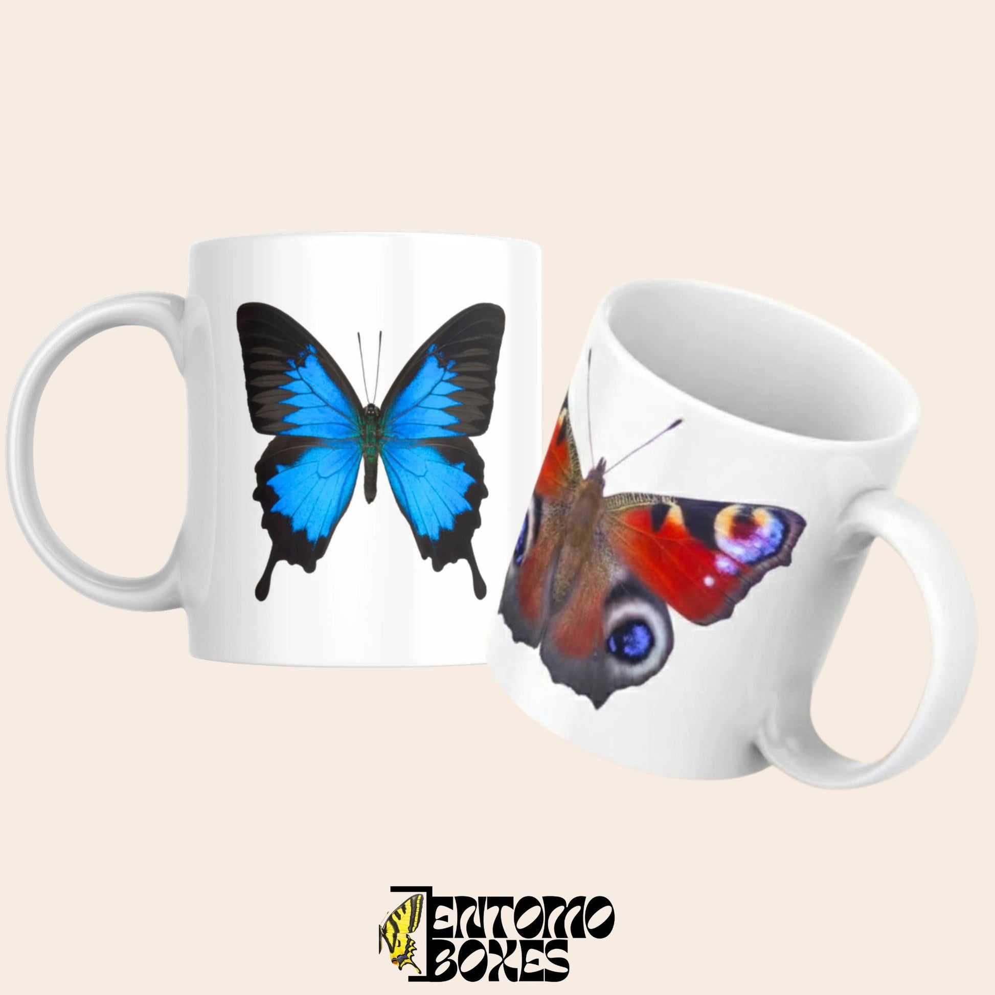 Keramikbecher mit Schmetterlinge