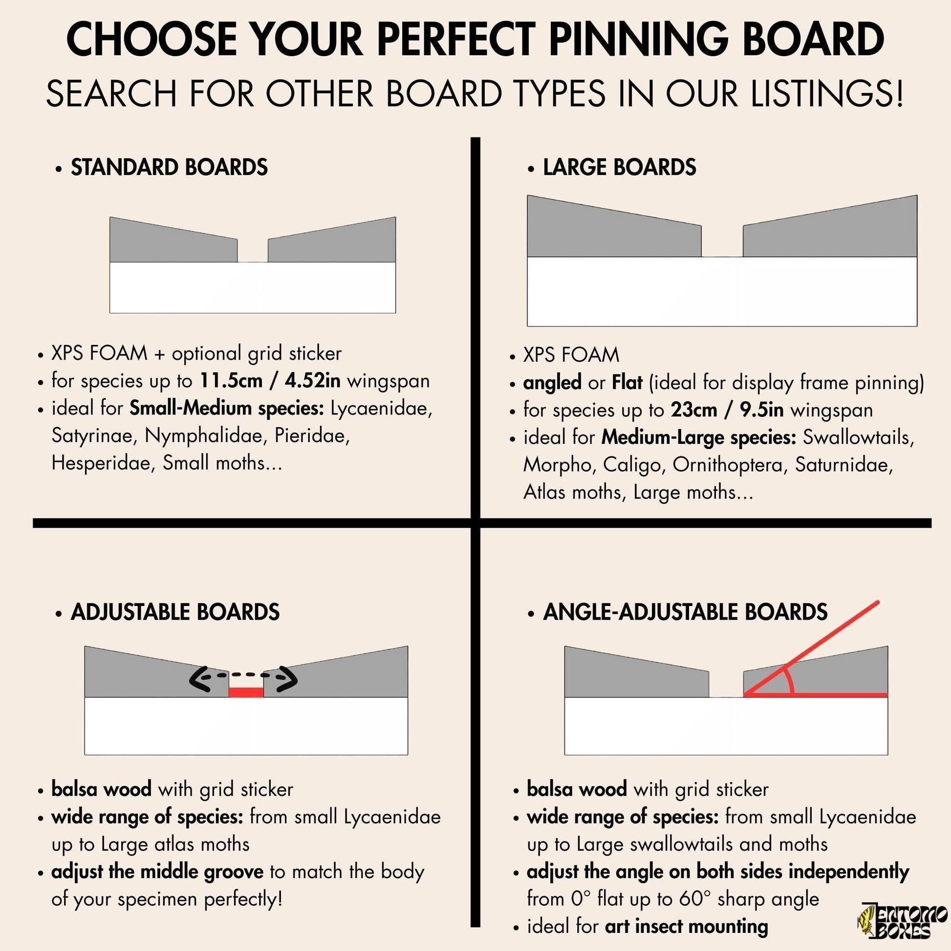 guide on how to choose insect pinning board (etsy image id: 8056430485)